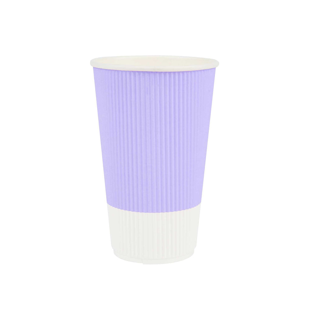 Restpresso 16 oz Light Purple Paper Coffee Cup - Ripple Wall - 3 1/2" x 3 1/2" x 5 1/2" - 25 count box
