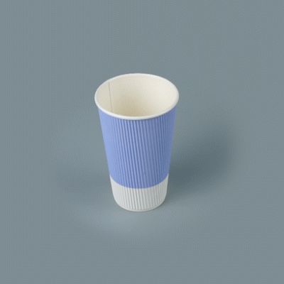 Restpresso 16 oz Light Purple Paper Coffee Cup - Ripple Wall - 3 1/2" x 3 1/2" x 5 1/2" - 500 count box