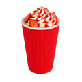 Restpresso 16 oz Red Paper Coffee Cup - Ripple Wall - 3 1/2" x 3 1/2" x 5 1/2" - 500 count box