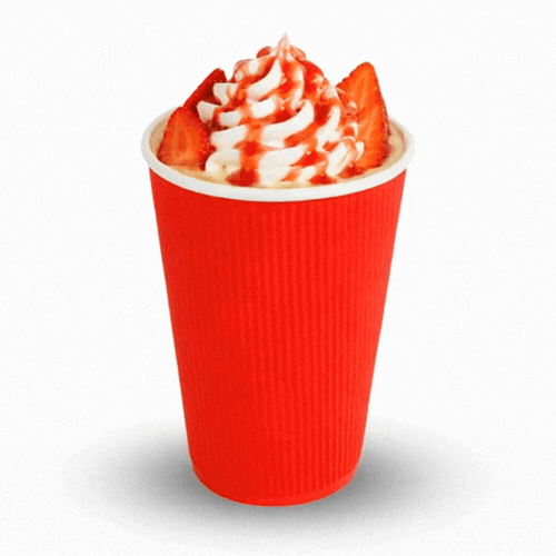 Restpresso 16 oz Red Paper Coffee Cup - Ripple Wall - 3 1/2" x 3 1/2" x 5 1/2" - 25 count box