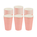 Restpresso 16 oz Picnic Print Paper Coffee Cup - Spiral Wall - 3 1/2" x 3 1/2" x 5 1/2" - 500 count box