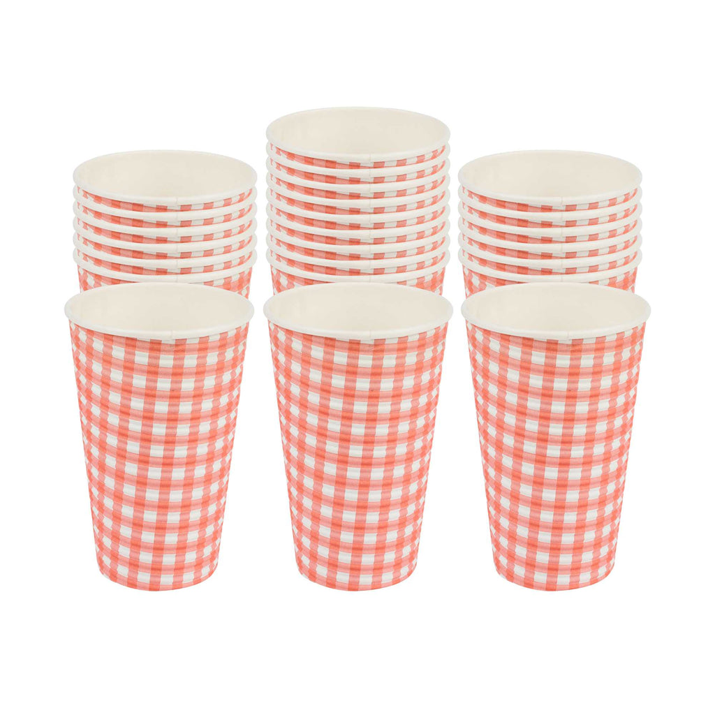 Restpresso 16 oz Picnic Print Paper Coffee Cup - Spiral Wall - 3 1/2" x 3 1/2" x 5 1/2" - 25 count box