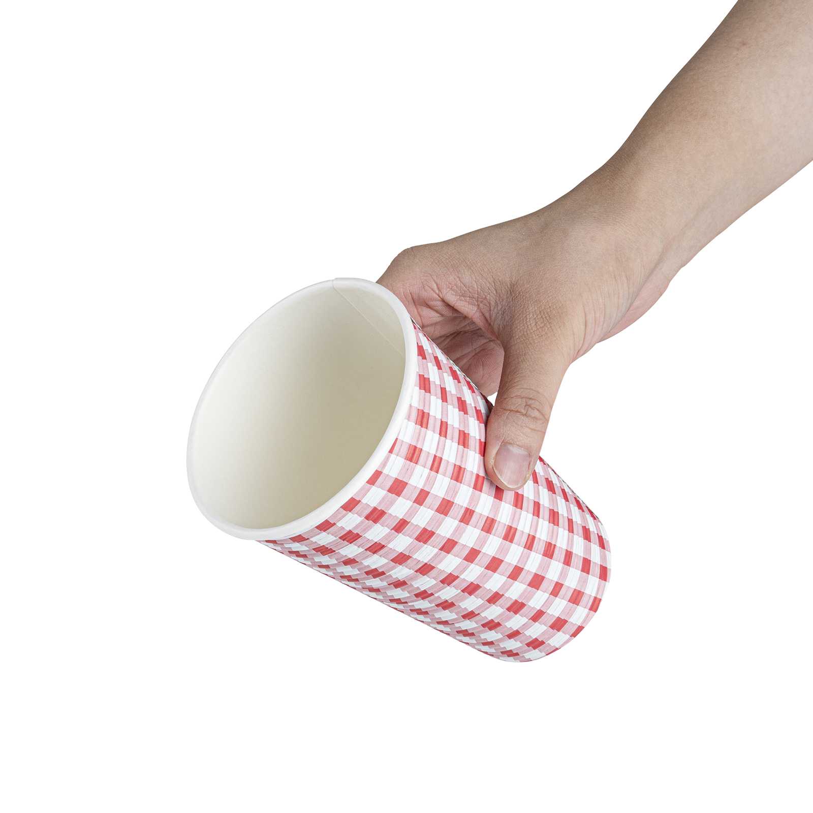 Restpresso 16 oz Picnic Print Paper Coffee Cup - Spiral Wall - 3 1/2" x 3 1/2" x 5 1/2" - 500 count box