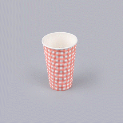 Restpresso 16 oz Picnic Print Paper Coffee Cup - Spiral Wall - 3 1/2" x 3 1/2" x 5 1/2" - 500 count box