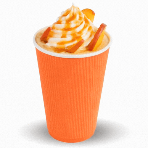 Restpresso 16 oz Tangerine Orange Paper Coffee Cup - Ripple Wall - 3 1/2" x 3 1/2" x 5 1/2" - 500 count box