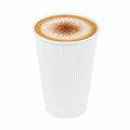 Restpresso 16 oz White Paper Coffee Cup - Ripple Wall - 3 1/2" x 3 1/2" x 5 1/2" - 500 count box