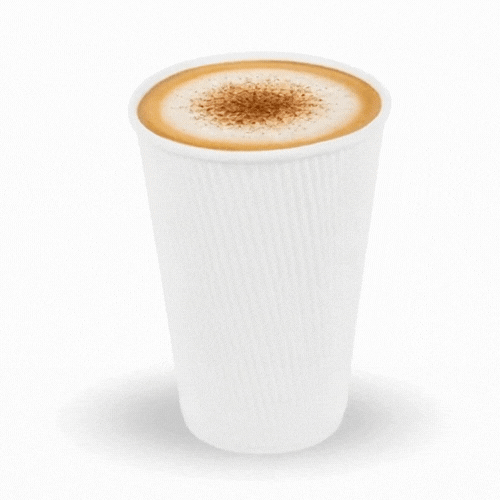 Restpresso 16 oz White Paper Coffee Cup - Ripple Wall - 3 1/2" x 3 1/2" x 5 1/2" - 25 count box