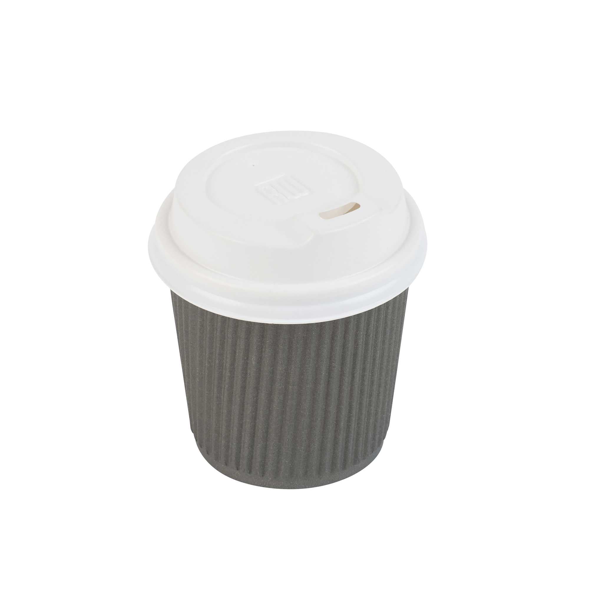 Restpresso White Plastic Coffee Cup Lid - Fits 4 oz - 2 1/2" x 2 1/2" x 1/2" - 25 count box