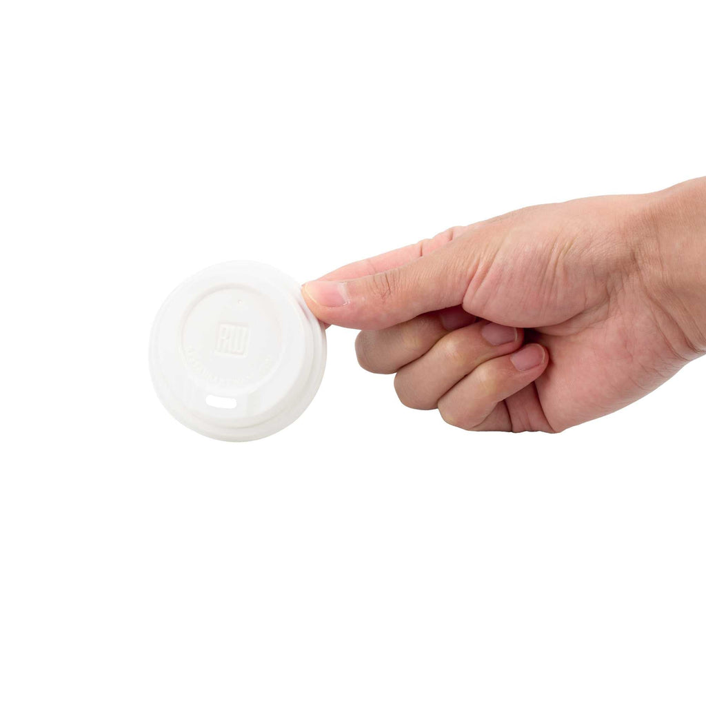 Restpresso White Plastic Coffee Cup Lid - Fits 4 oz - 2 1/2" x 2 1/2" x 1/2" - 25 count box