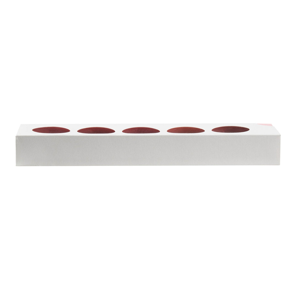 Valentino Rectangle White and Pink Paper Macaron Box - Holds 5 Macarons - 12" x 3" x 1 1/2" - 100 count box