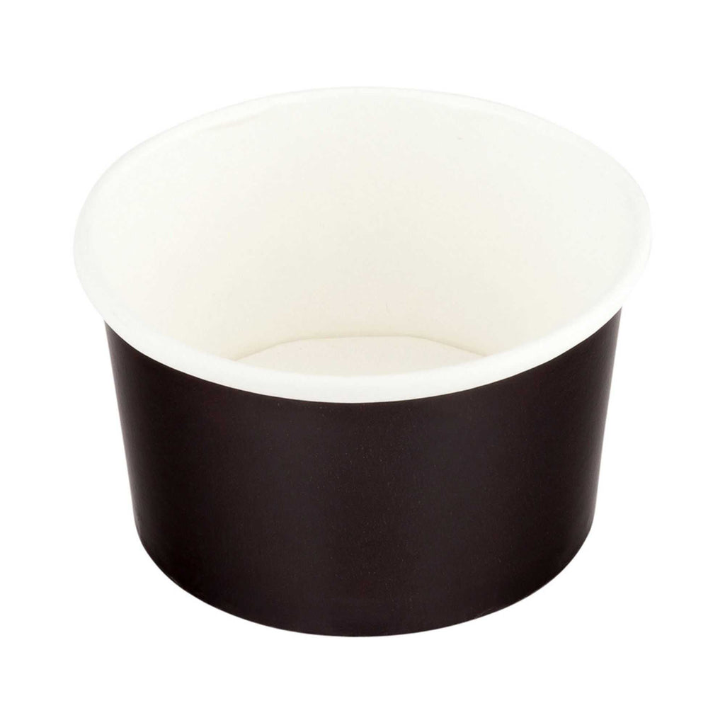 Coppetta 3 oz Round Black Paper To Go Cup - 3" x 3" x 1 3/4" - 50 count box
