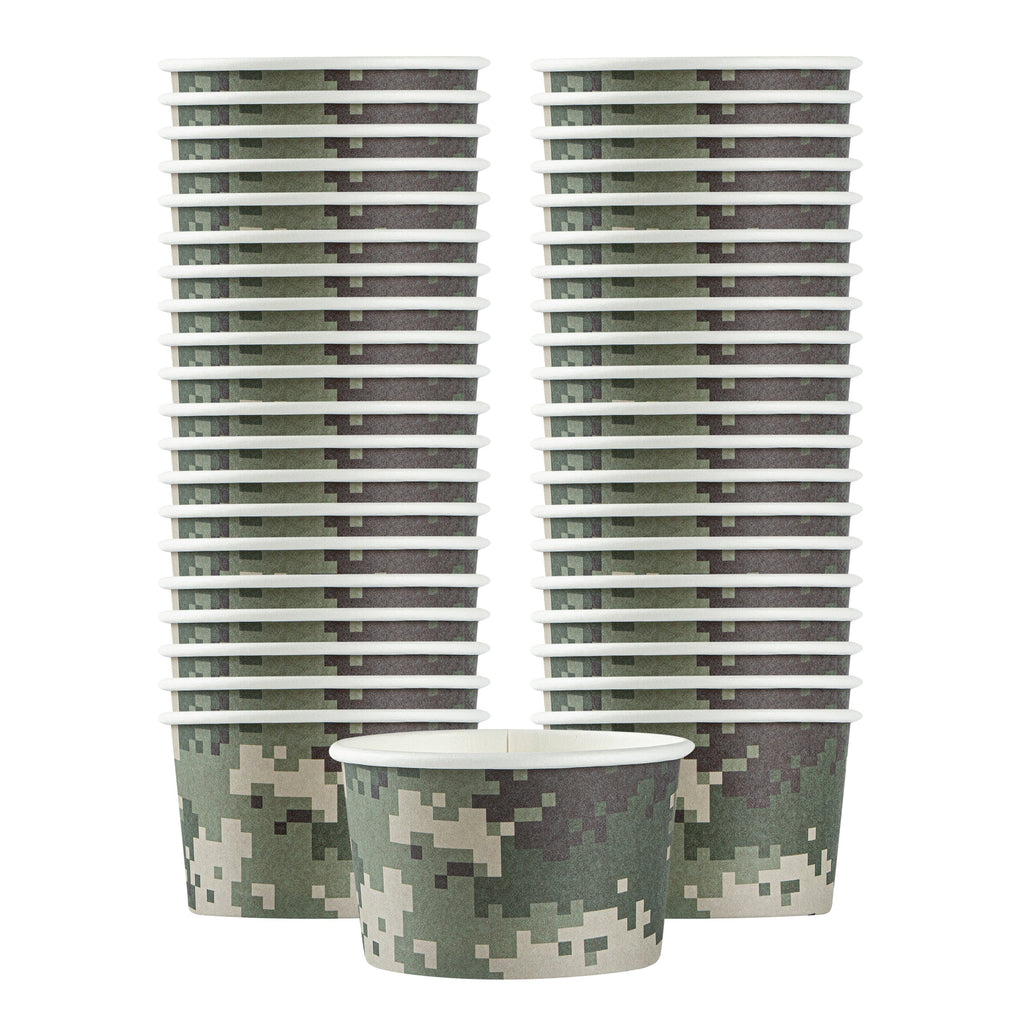 Coppetta 3 oz Round Camouflage Paper To Go Cup - 3" x 3" x 1 3/4" - 50 count box