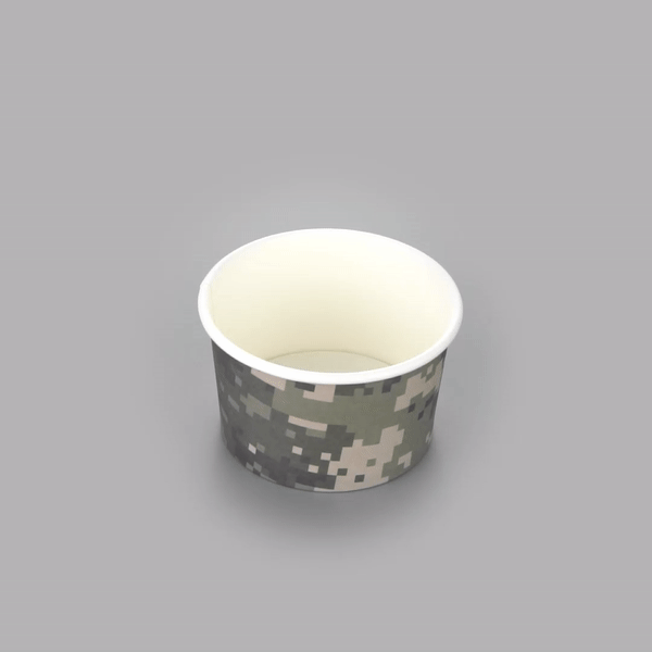Coppetta 3 oz Round Camouflage Paper To Go Cup - 3" x 3" x 1 3/4" - 50 count box