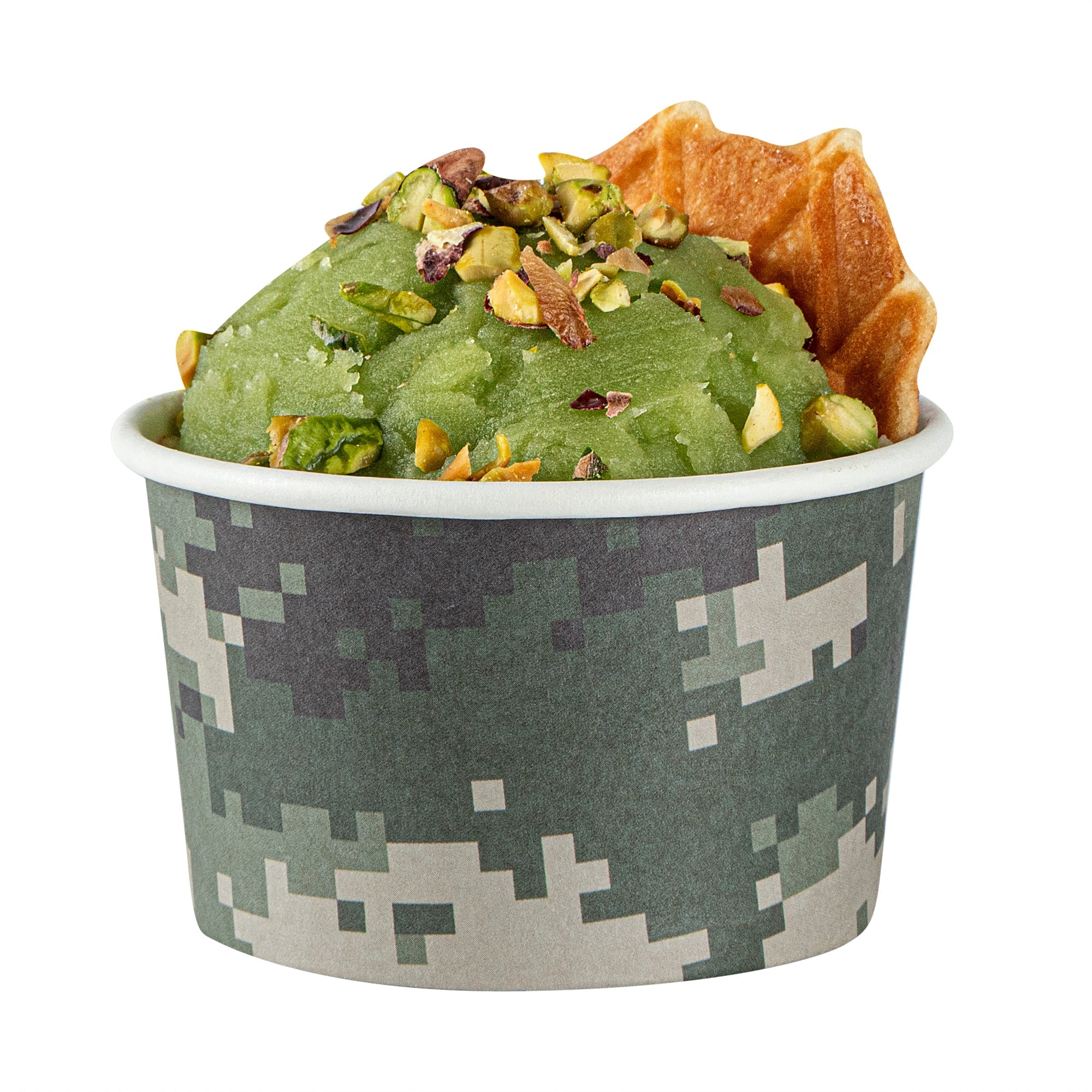 Coppetta 3 oz Round Camouflage Paper To Go Cup - 3" x 3" x 1 3/4" - 200 count box