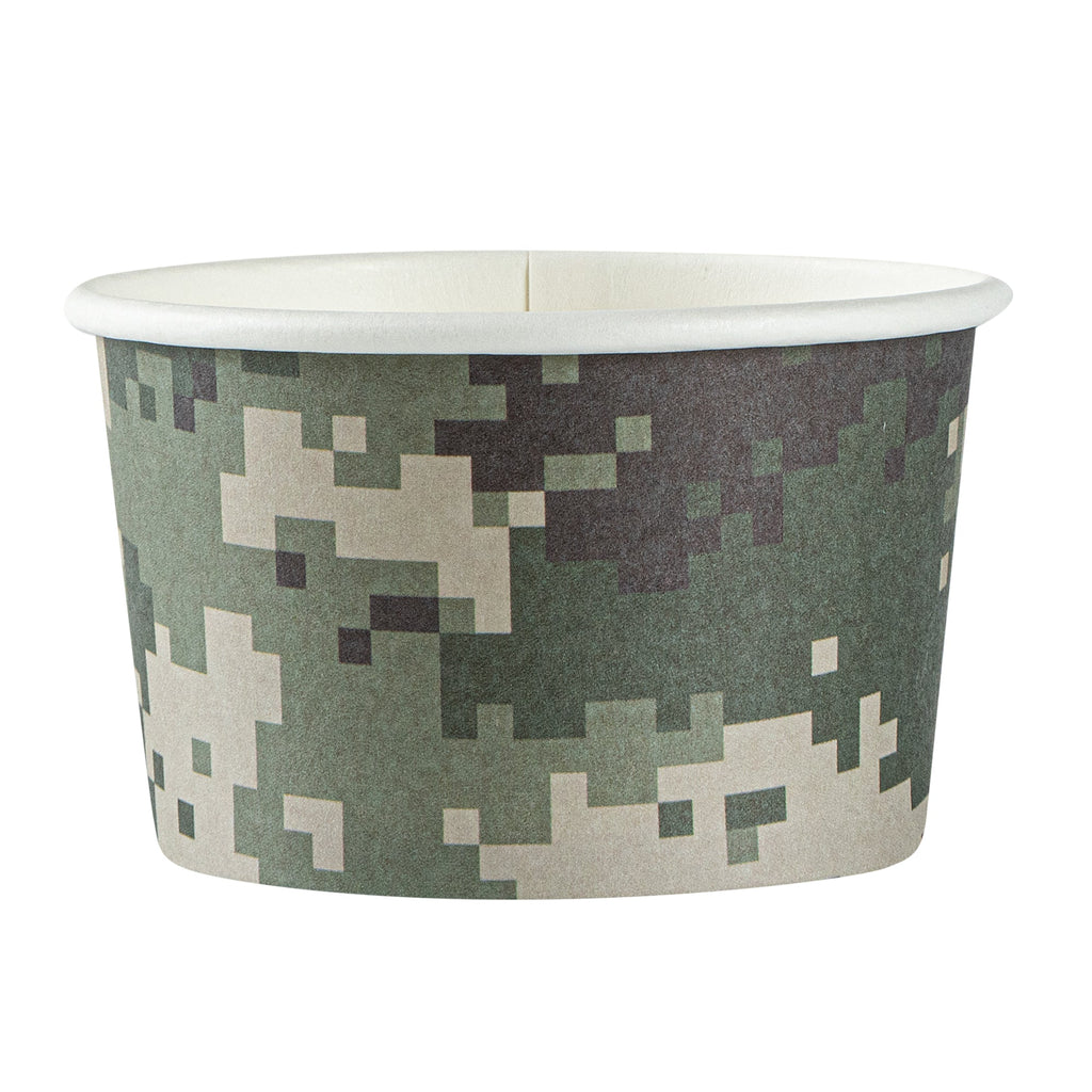 Coppetta 3 oz Round Camouflage Paper To Go Cup - 3" x 3" x 1 3/4" - 200 count box