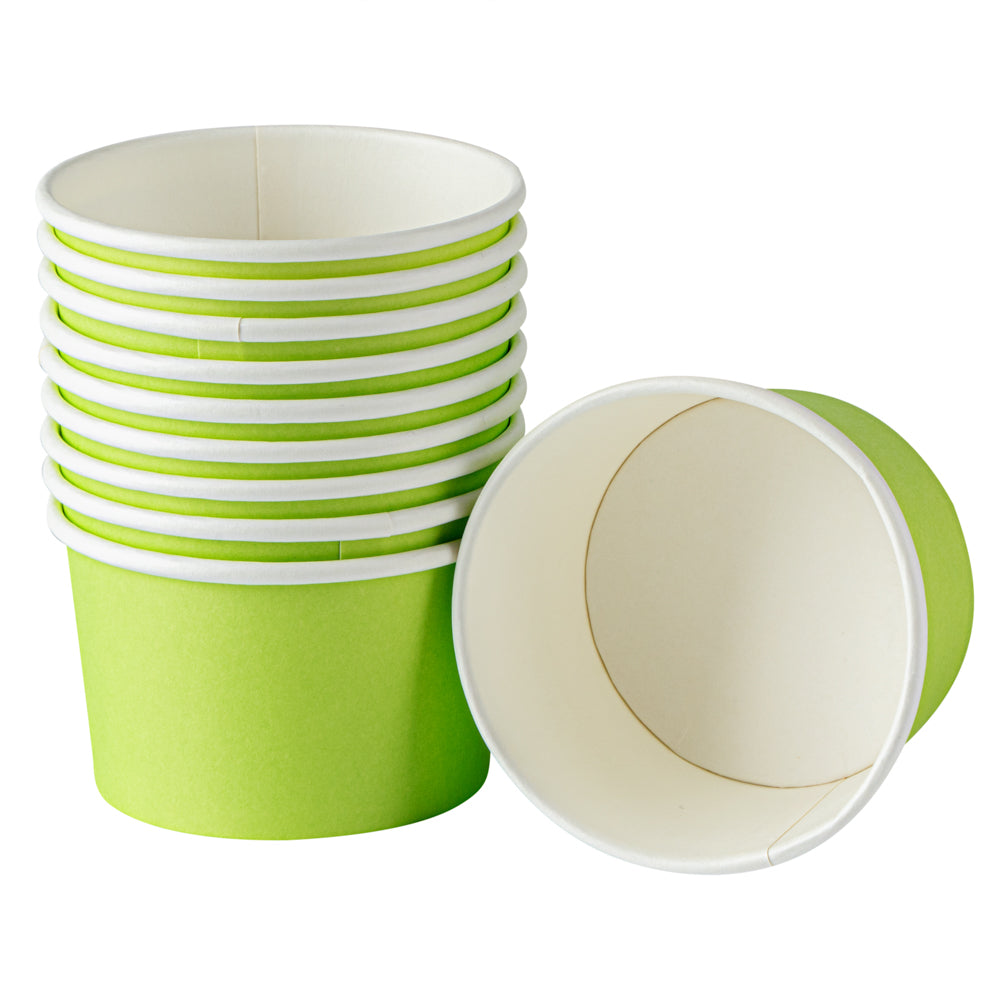 Coppetta 3 oz Round Eco Green Paper To Go Cup - 3" x 3" x 1 3/4" - 50 count box
