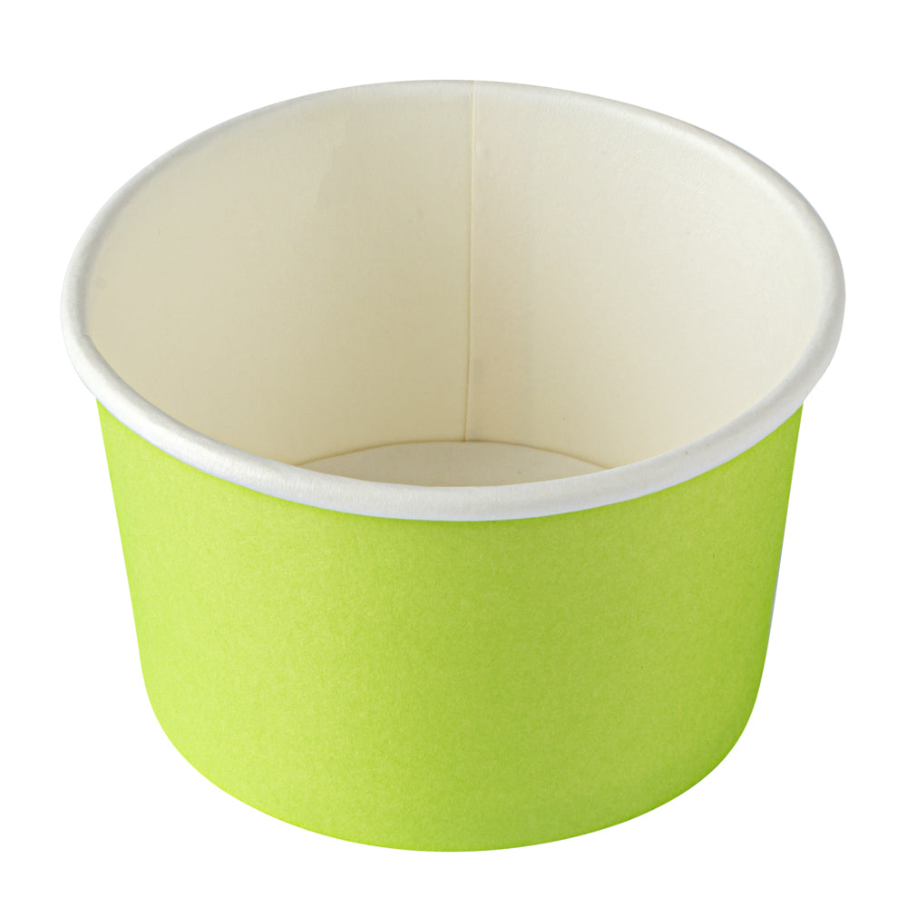 Coppetta 3 oz Round Eco Green Paper To Go Cup - 3" x 3" x 1 3/4" - 50 count box