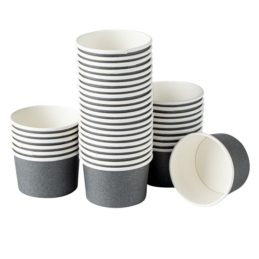 Coppetta 3 oz Round Gray Paper To Go Cup - 3" x 3" x 1 3/4" - 50 count box