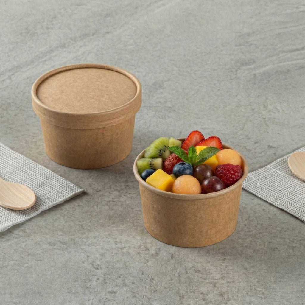 Coppetta 3 oz Round Kraft Paper To Go Cup - 3" x 3" x 1 3/4" - 50 count box
