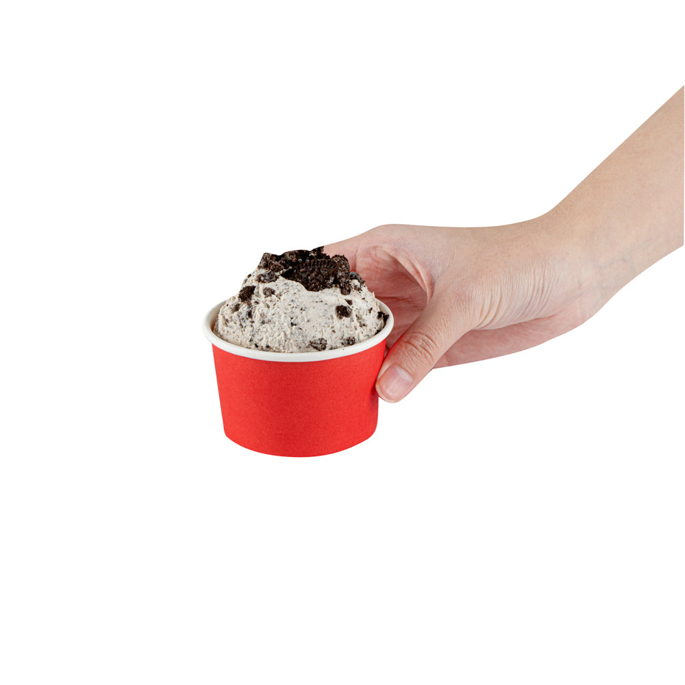 Coppetta 3 oz Round Red Paper To Go Cup - 3" x 3" x 1 3/4" - 50 count box