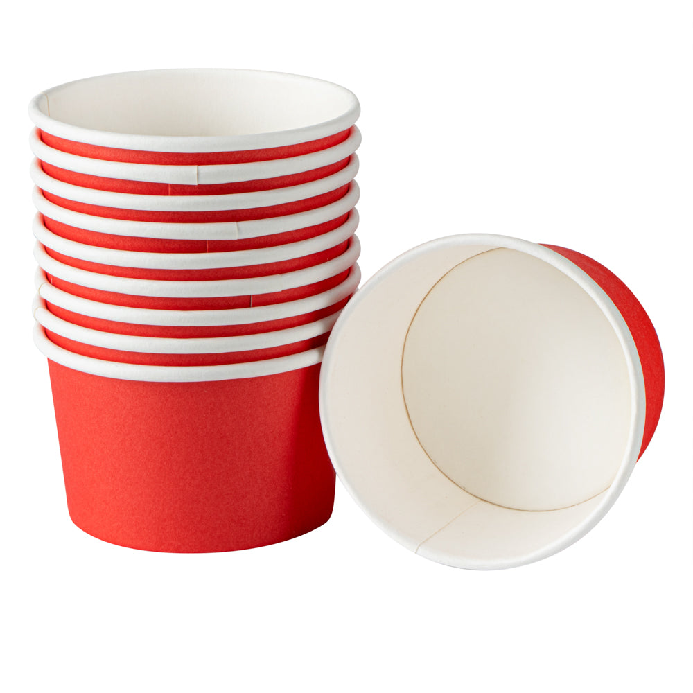 Coppetta 3 oz Round Red Paper To Go Cup - 3" x 3" x 1 3/4" - 50 count box