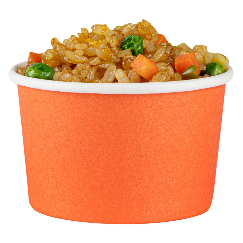 Coppetta 3 oz Round Tangerine Orange Paper To Go Cup - 3" x 3" x 1 3/4" - 200 count box