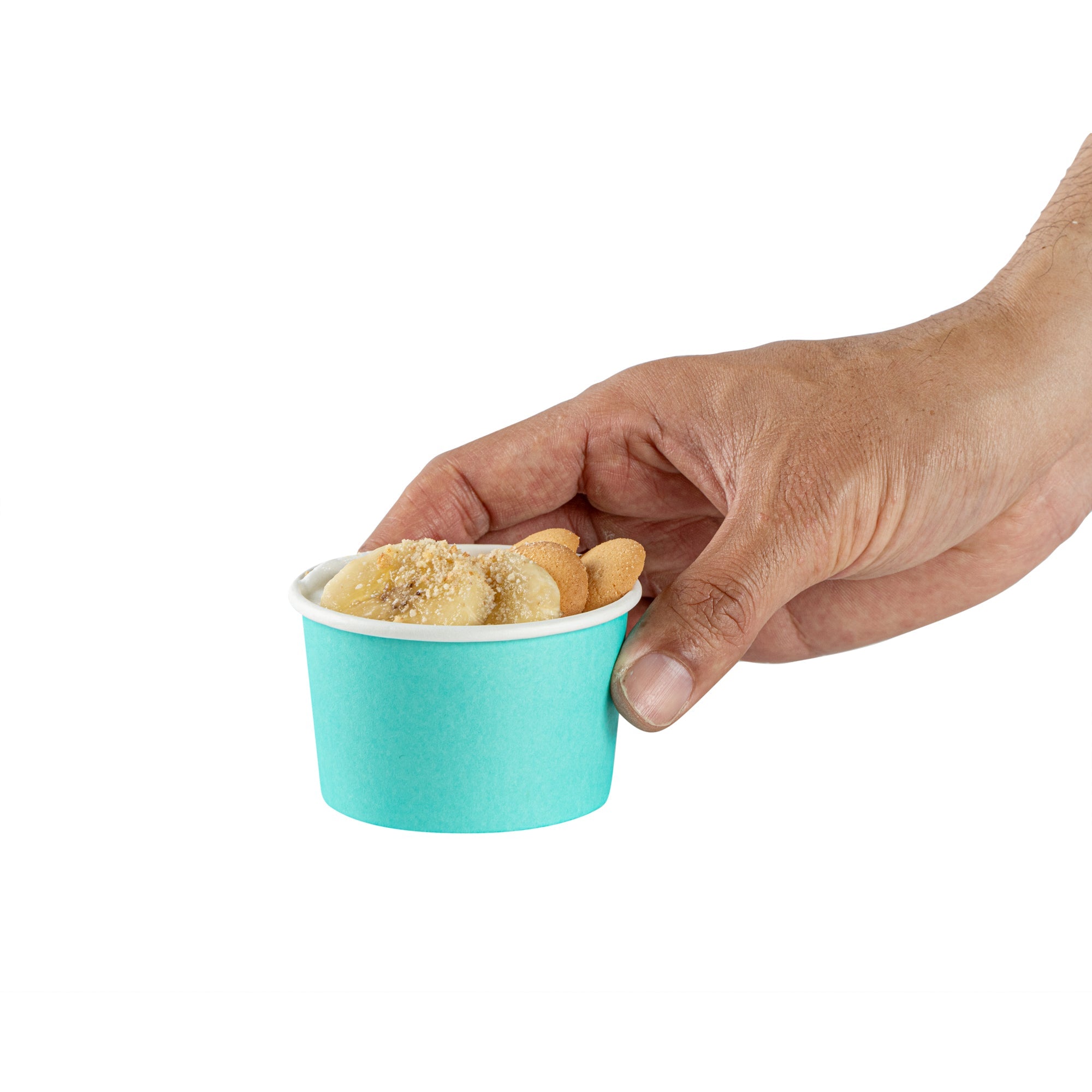 Coppetta 3 oz Round Turquoise Paper To Go Cup - 3" x 3" x 1 3/4" - 50 count box