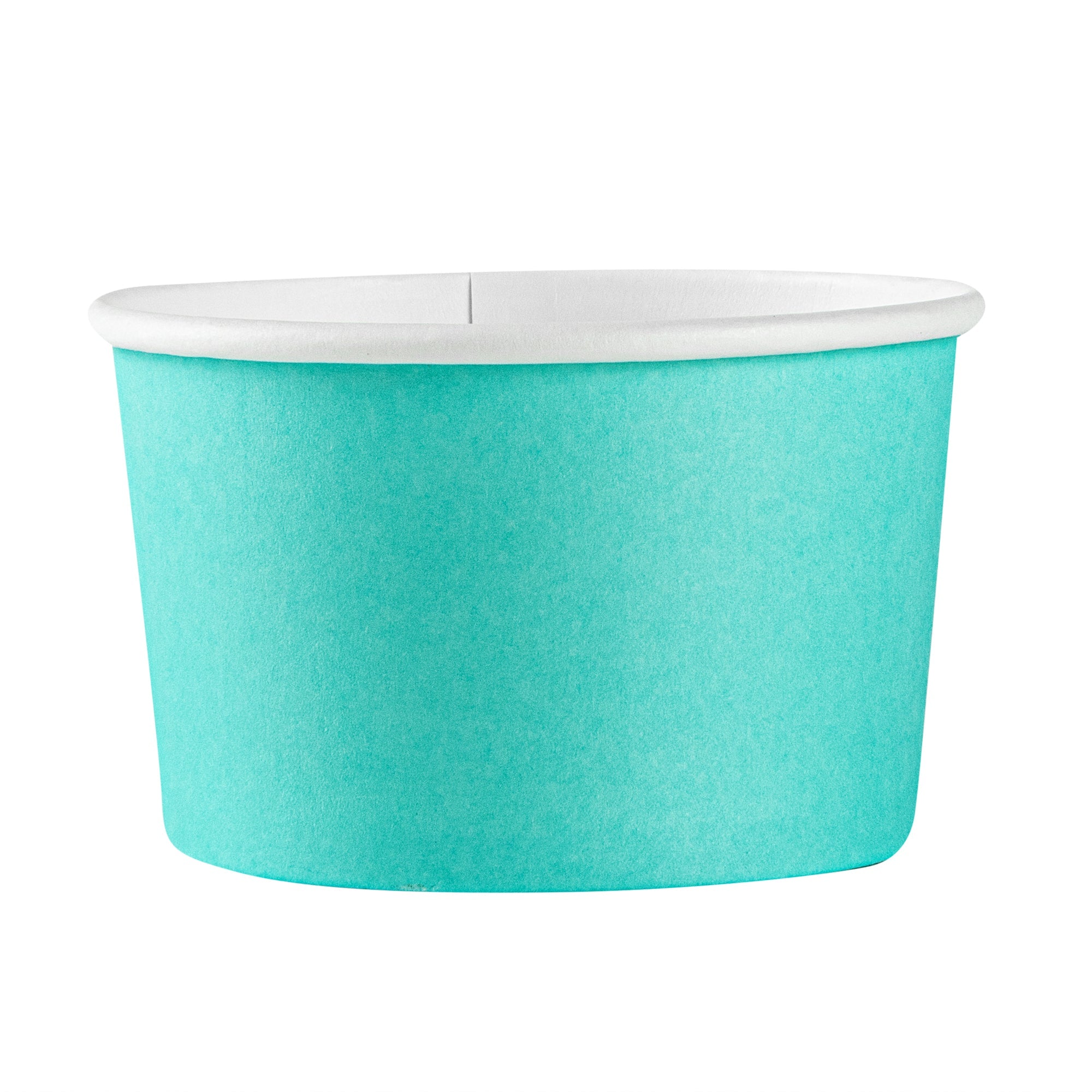 Coppetta 3 oz Round Turquoise Paper To Go Cup - 3" x 3" x 1 3/4" - 50 count box