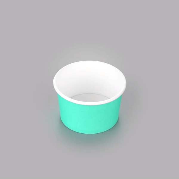 Coppetta 3 oz Round Turquoise Paper To Go Cup - 3" x 3" x 1 3/4" - 200 count box