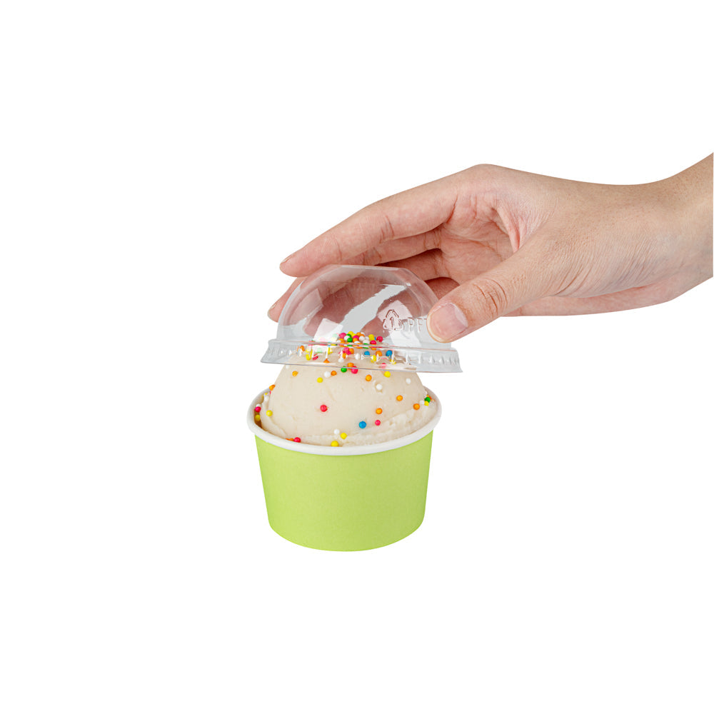 Coppetta Round Clear Plastic To Go Cup Dome Lid - Fits 3 oz - 50 count box