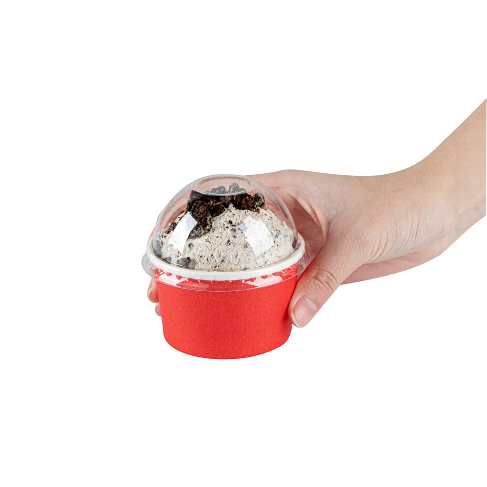 Coppetta Round Clear Plastic To Go Cup Dome Lid - Fits 3 oz - 50 count box