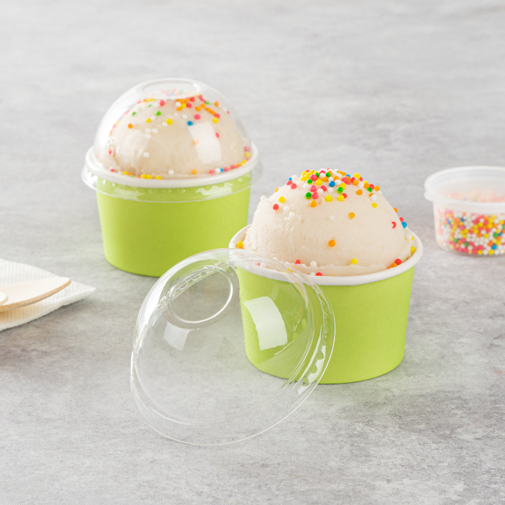 Coppetta Round Clear Plastic To Go Cup Dome Lid - Fits 3 oz - 50 count box