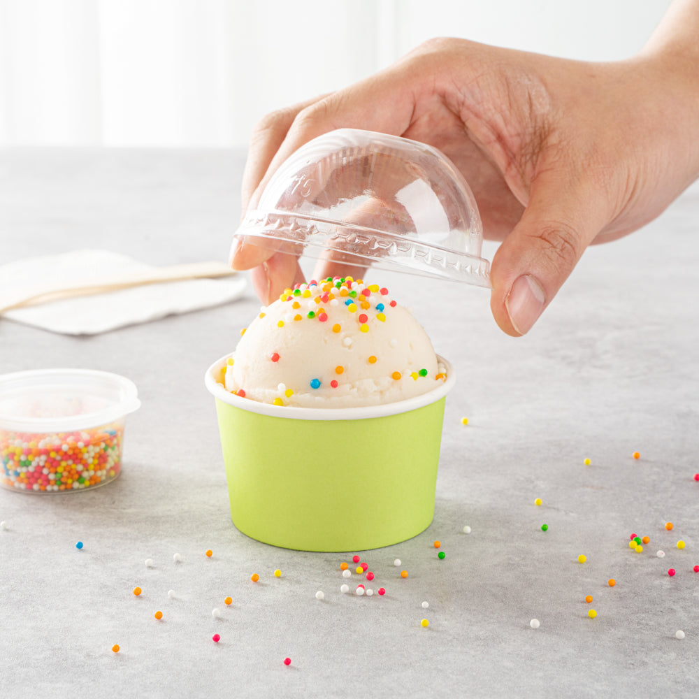 Coppetta Round Clear Plastic To Go Cup Dome Lid - Fits 3 oz - 50 count box