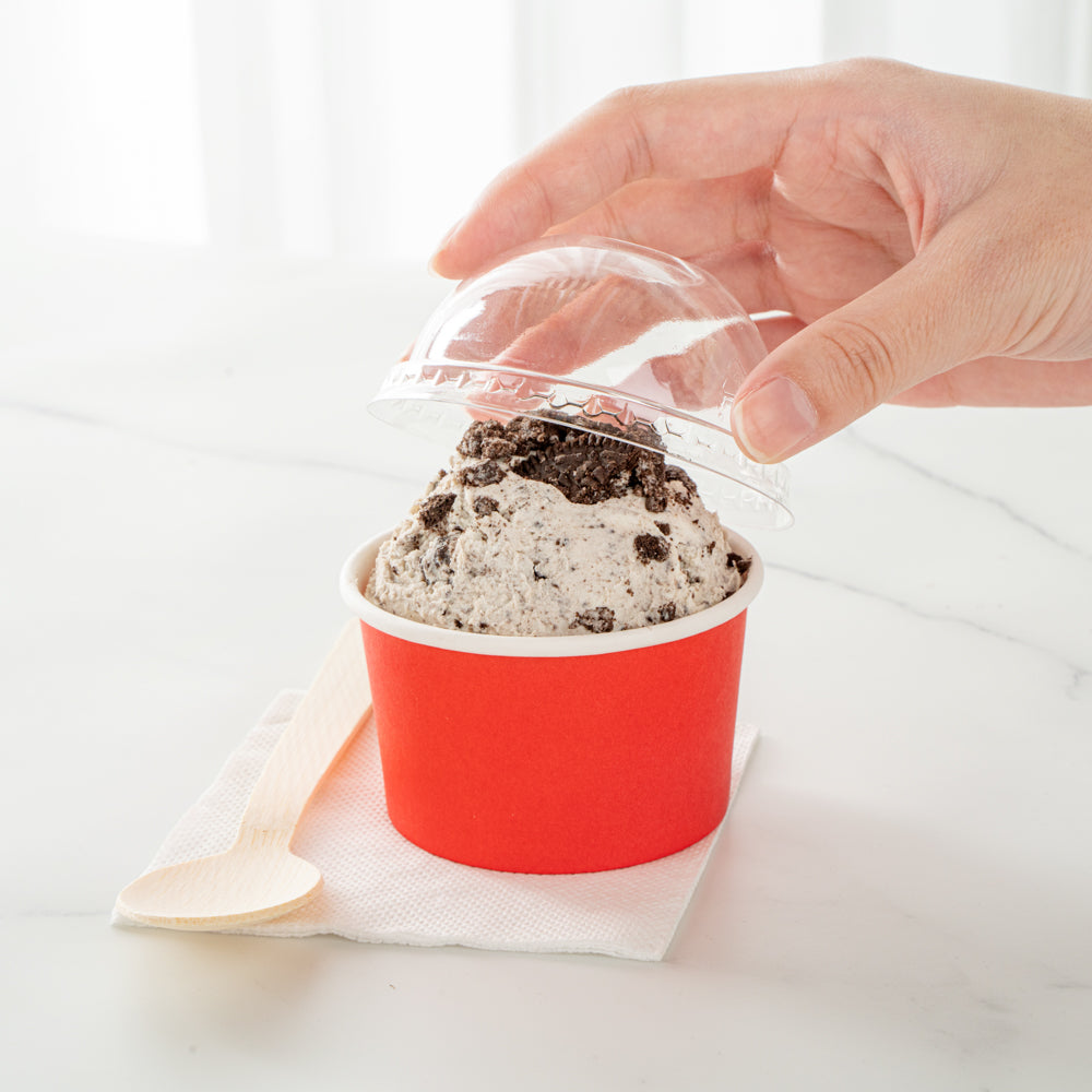 Coppetta Round Clear Plastic To Go Cup Dome Lid - Fits 3 oz - 50 count box