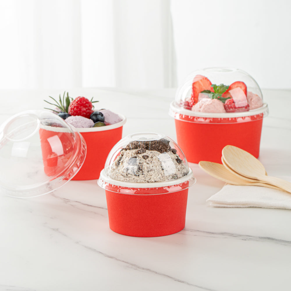 Coppetta Round Clear Plastic To Go Cup Dome Lid - Fits 3 oz - 50 count box