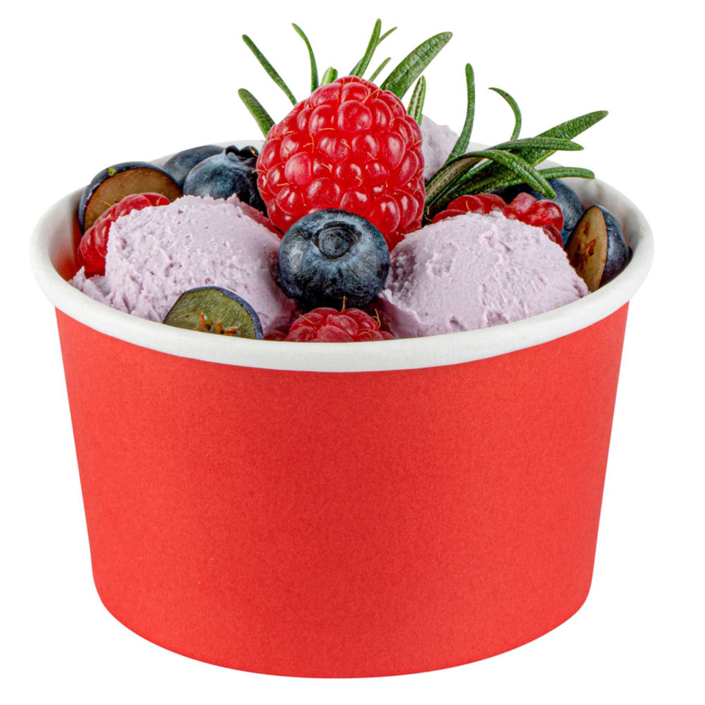 Coppetta 5 oz Round Red Paper To Go Cup - 3 1/4" x 3 1/4" x 2" - 200 count box