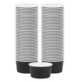 Coppetta 8 oz Round Black Paper To Go Cup - 3 3/4" x 3 3/4" x 2 1/4" - 50 count box
