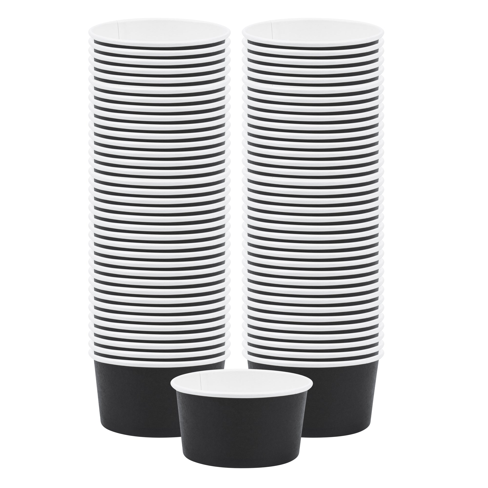 Coppetta 8 oz Round Black Paper To Go Cup - 3 3/4" x 3 3/4" x 2 1/4" - 50 count box