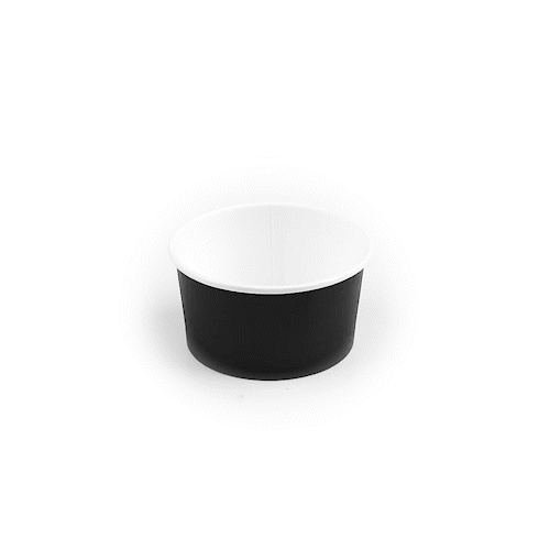 Coppetta 8 oz Round Black Paper To Go Cup - 3 3/4" x 3 3/4" x 2 1/4" - 200 count box