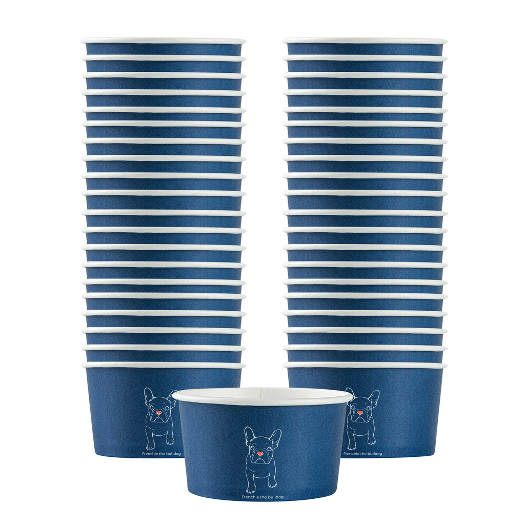 Coppetta 8 oz Round Frenchie Paper To Go Cup - 3 3/4" x 3 3/4" x 2 1/4" - 50 count box