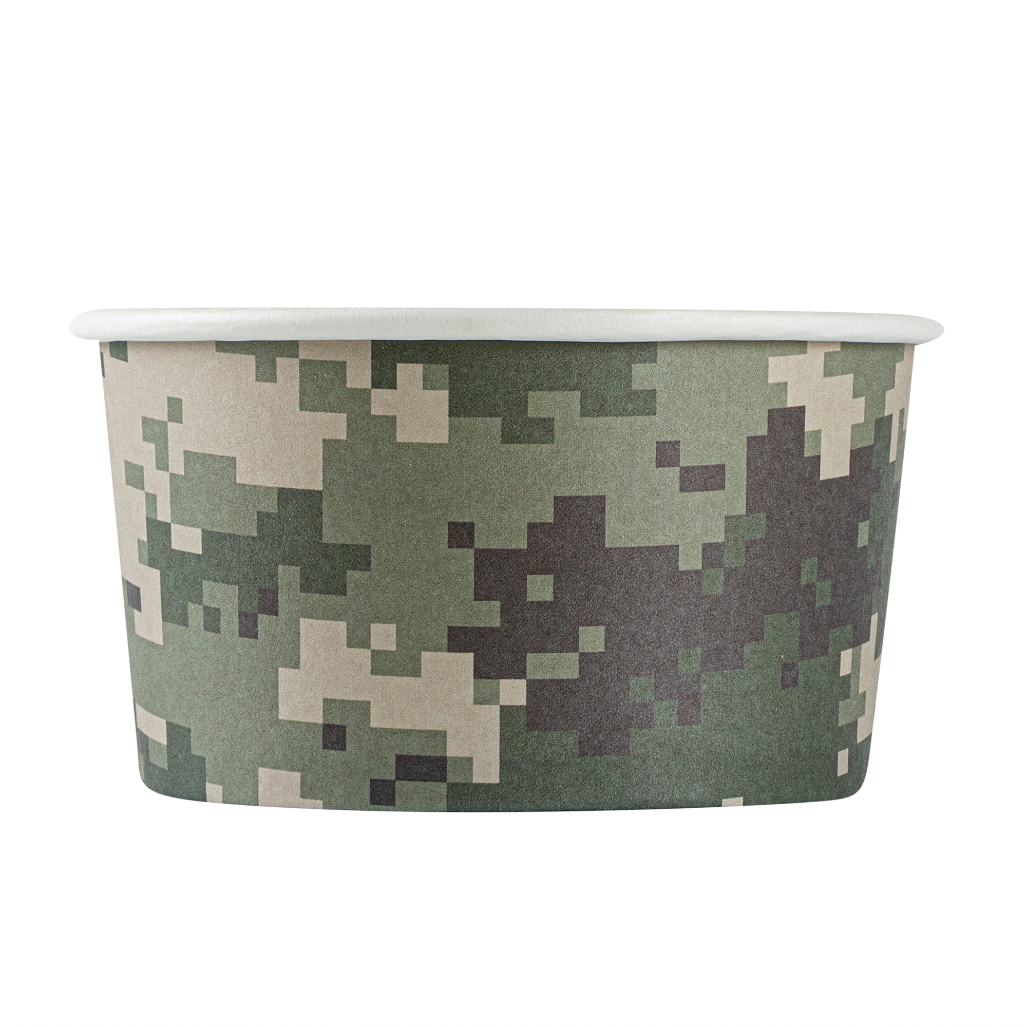 Coppetta 8 oz Round Camouflage Paper To Go Cup - 3 3/4" x 3 3/4" x 2 1/4" - 50 count box