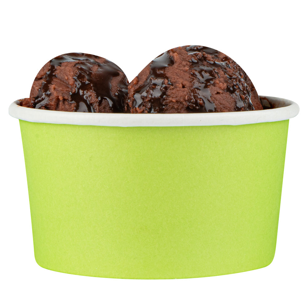 Coppetta 8 oz Round Eco Green Paper To Go Cup - 3 3/4" x 3 3/4" x 2 1/4" - 200 count box