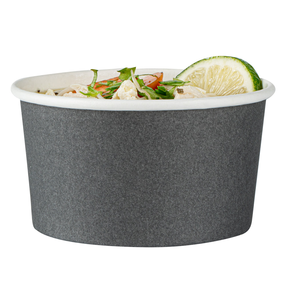 Coppetta 8 oz Round Gray Paper To Go Cup - 3 3/4" x 3 3/4" x 2 1/4" - 50 count box