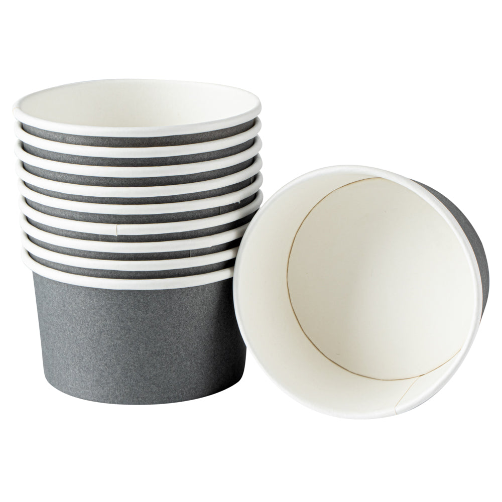 Coppetta 8 oz Round Gray Paper To Go Cup - 3 3/4" x 3 3/4" x 2 1/4" - 200 count box