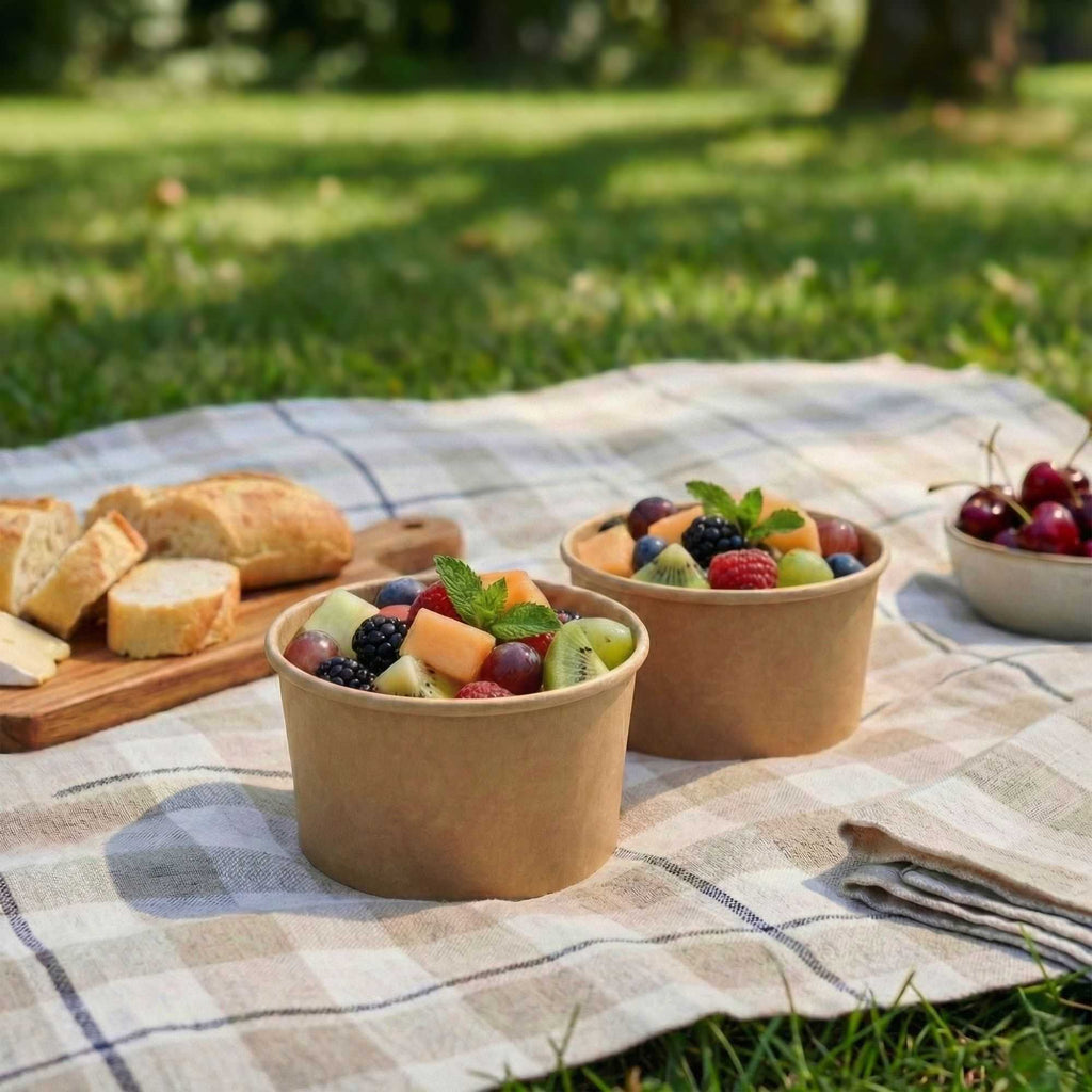Coppetta 8 oz Round Kraft Paper To Go Cup - 3 3/4" x 3 3/4" x 2 1/4" - 200 count box