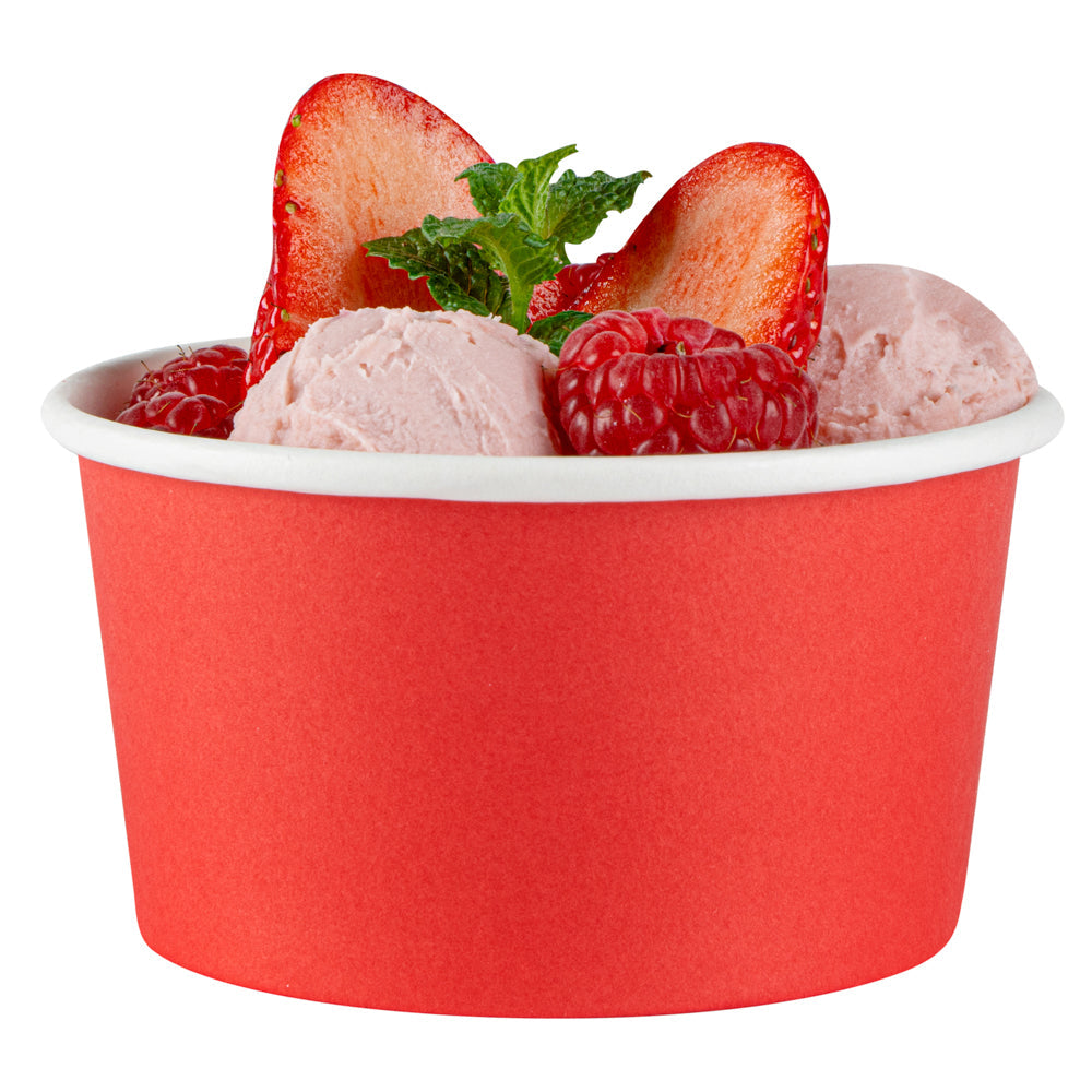 Coppetta 8 oz Round Red Paper To Go Cup - 3 3/4" x 3 3/4" x 2 1/4" - 200 count box