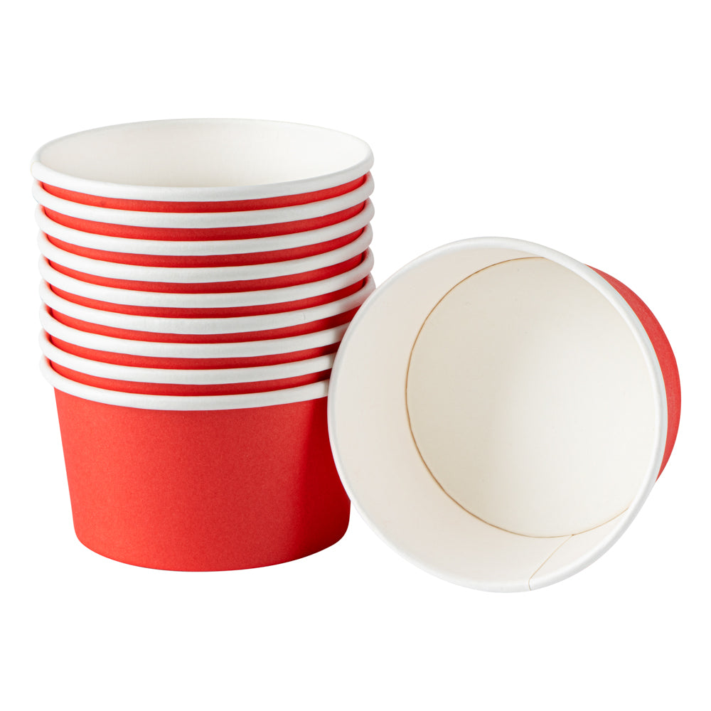 Coppetta 8 oz Round Red Paper To Go Cup - 3 3/4" x 3 3/4" x 2 1/4" - 200 count box