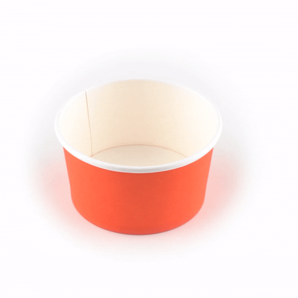 Coppetta 8 oz Round Tangerine Orange Paper To Go Cup - 3 3/4" x 3 3/4" x 2 1/4" - 200 count box