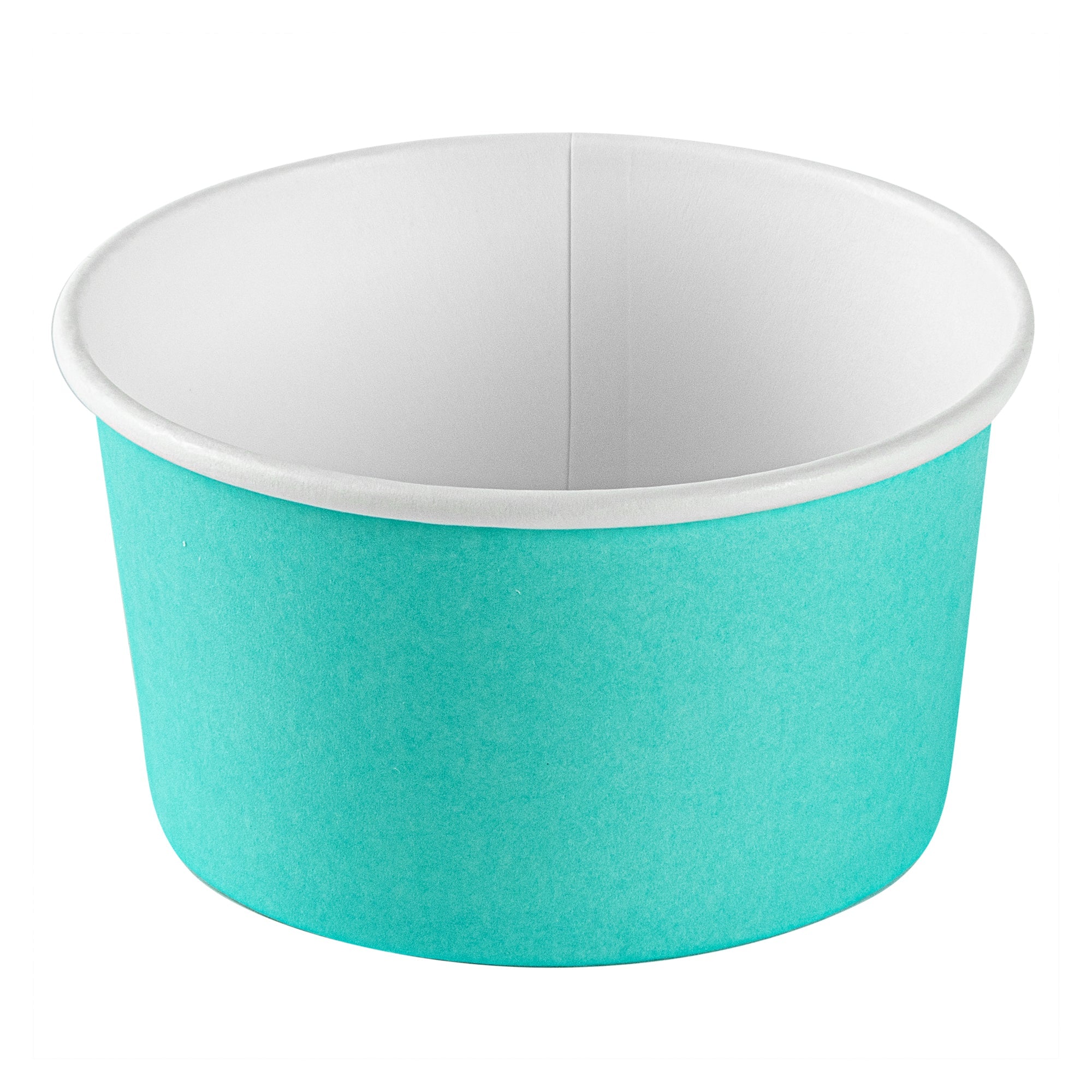 Coppetta 8 oz Round Turquoise Paper To Go Cup - 3 3/4" x 3 3/4" x 2 1/4" - 50 count box