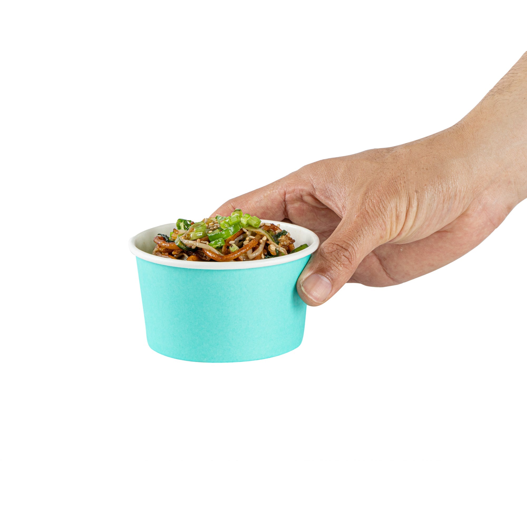 Coppetta 8 oz Round Turquoise Paper To Go Cup - 3 3/4" x 3 3/4" x 2 1/4" - 200 count box